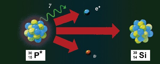 β - розпад радіоактивного фосфору і утворення кремнію